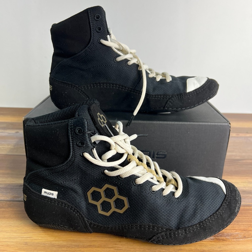 RUDIS Colt 2.0 Wrestling Shoes Mens 10.5 Womens 12 Black Gold CLT-0018-BG-10-5